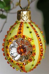 Miniature Reflector Egg, Yellow and Orange