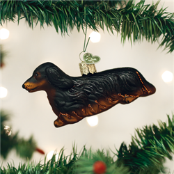 Long-haired Dachshund Ornament