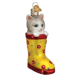 Kitten In Rain Boot Ornament