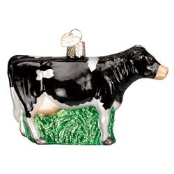 Black Dairy Cow Ornament