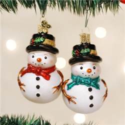 Holly Hat Snowman (a) Ornament