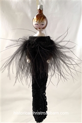 Lady/Black Dress Feather Top