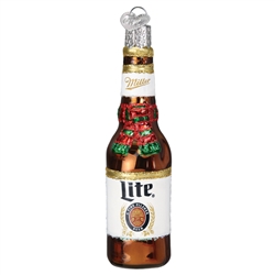Holiday Miller Lite Bottle Ornament