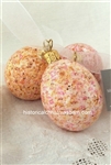 Medium Egg Trio/Nuthatch, Pink Speckled